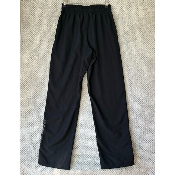Under Armour Heat Gear Pants Women S Black Wide Leg Track Zip Boot Lined Pockets - Picture 7 of 14
